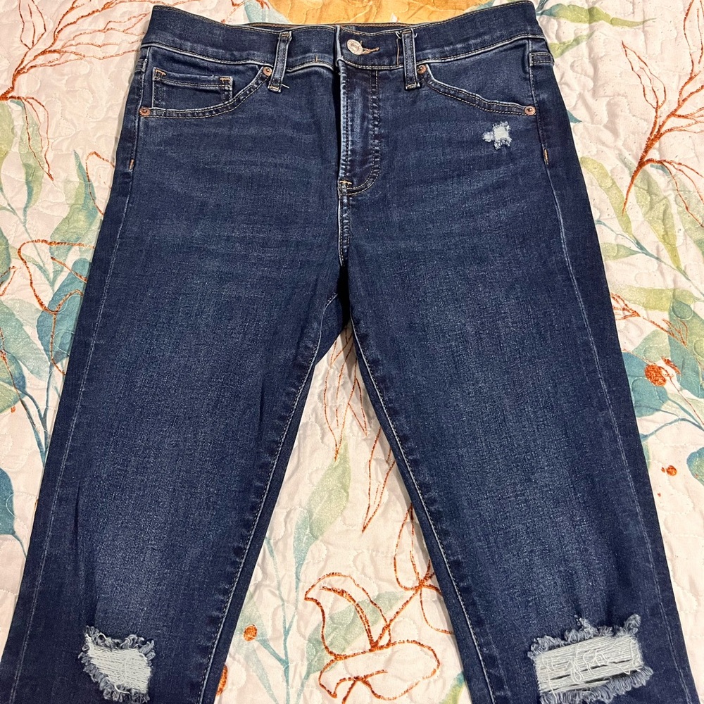 Express Mid Rise Distressed Skinny Jeans- Size 6R